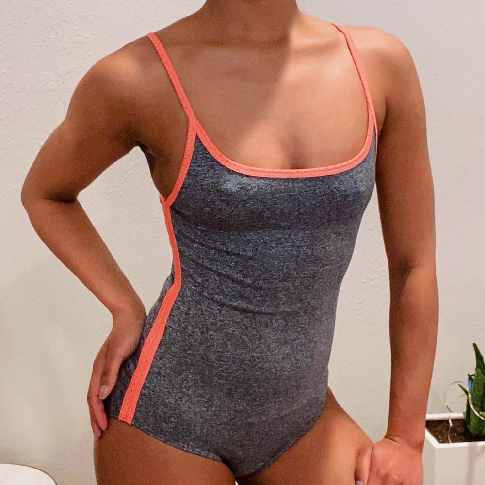 Gray and Pink Bodysuit